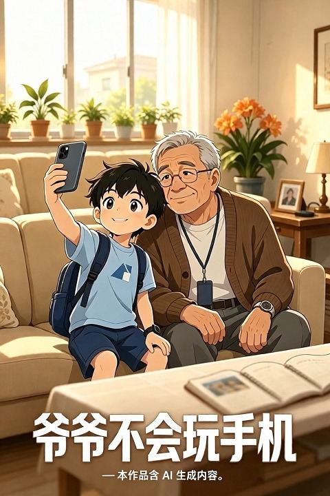 爷爷不会玩手机封面